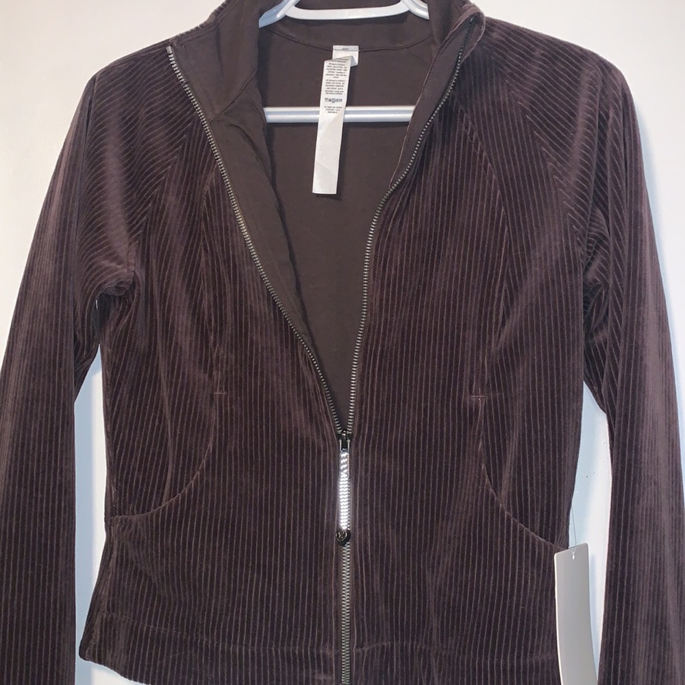 Lululemon Scuba Track Jacket Velvet Cord Espresso womens size 4 New w tags